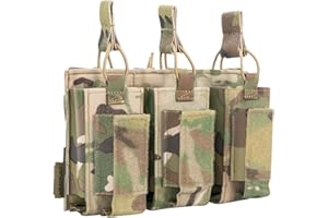 EXCELLENT ELITE SPANKER Funda Abierta para Cargador Simple/Doble/Triple para M4 M16 AK AR Magazines y Funda para Cargador de Pistola