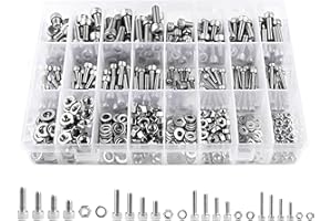 Jayzuum 552 Stück Schrauben Set, M3 M4 M5 M6 A2-70 Edelstahl Sechskopf Schrauben Muttern Unterlegscheiben Sortiment Kit mit Aufbewahrung Box
