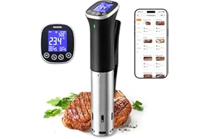 INKBIRD Wifi Thermoplongeur Cuisson Sous Vide, WLAN Sous Vide Cuiseur, 0-90 ℃ Cuisson Basse Température et Minuterie | ±0,1°C Température Précise, Recettes APP, LCD, 1000W, IPX7 Imperméable, ISV-300W