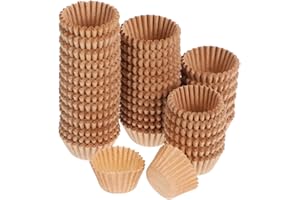 ULTECHNOVO 1000 Pièces Plateau En Papier Bonbons Chocolat Caissettes Pour Mini Pâtes à La Truffe Mini Moules à Gâteau Marron De Muffins Étui à Muffins Mini Caissettes Khaki