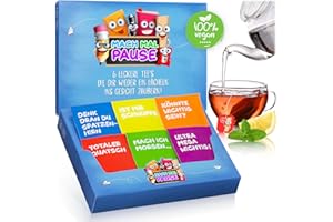 ‎MACH MAL PAUSE MACH MAL PAUSE® Tee Box - lustiges Tee-Set mit 6 leckeren Teesorten - Geschenk für Kollegin Kollegen Chef - Teespender mit 30 Teebeuteln - Geschenkset Büro - Wellness Anti-Stress Tee - Geburtstag