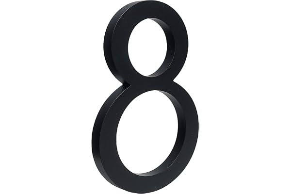 HASWARE Numéro de maison flottant 6 pouces (15 cm) Numéros de porte élégants Plaque alphabet Numéros d'adresse du domicile de la rue (8, Noir)