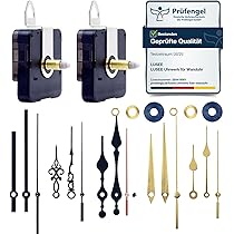 DEEWISH 12888 Kit Movimento Fai-da-Te Al Quarzo Per Orologio Da Parete - Meccanismo Silenzioso, Parti Di Ricambio, Lunghezza Totale Dell'albero 17mm