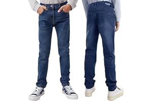 STYLER | STREET Stylerstreet/Shishoo Boy’s Denim Jeans Stretch Regular Fit Casual Jeans Pants for Kids, Trendy Stylish and Comfortable Activewear Chino Jeans Adjustable Waistband for Boys, Ages 7 to 12 Years