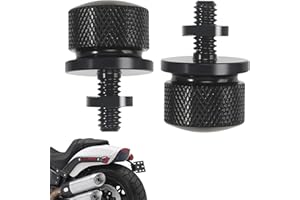 Lotbun 2 Piezas Tornillos Para Asiento de Motocicleta, de Rosca De 1/4"-20 Para Harley Davidson, Aluminio de AviacióN Negro