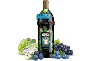 TAHITIAN NONI Juice by Morinda, Original and Authentic, Noni Fruit Puree from Tahiti w/Natural Blueberry & Grape (Resveratrol), All-Natural Daily Wellness Drink - Single One Liter Juice Bottle