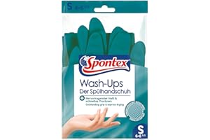 ‎MAPA Spontex wash-ups, dishwashing gloves with anti-slip profile, optimal crockery control, quick-drying, high tactile sensitivity, size S, pack of 3