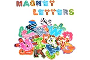 AUAUY Magnetic Letters, 26 Large Size Alphabet ABC Magnets for Refrigerator, Animal Pattern Fridge Magnets for Kids, Alphabet Educational Spelling Learning Toys for Children Toddler Preschool
