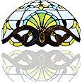 Auroh 10 inch Tiffany Lamp Shades Antique Style Handcrafted Stained Glass Shades | 3-in-1 Multi-Purpose Shade for Table Lamps, Ceiling Lamps, Pendant Lamps (1012)