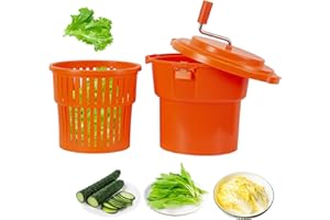 HAKKA BROTHERS Hakka Commercial Salad Spinner 10L/2.5 Gal Lettuce Spinner Large Salad Spinner Vegetable Dryer Dryer-Dries Up to 4 Heads of Lettuces