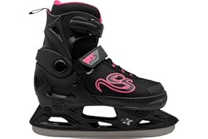 Cox Swain verstellbare Schlittschuhe Crystal, Eislaufschuhe für Kinder, Jugendliche und Erwachsene bis 100KG, vorgeschliffene Edelstahlkufe, Softboot