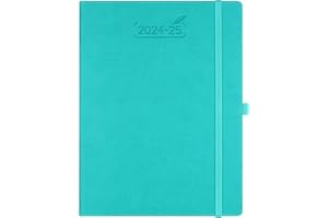 BEZEND Agenda 2024 2025 Semainier A4 [Turquoise] Agenda Scolaire Professionnel 24 25 | 18 Mois Du juillet. 24 à déc. 25 | Couverture Rigide en Cuir PU