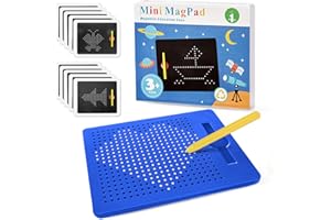 AMFUN Tableau à Dessin Magnétique, Planche à Dessin Créative avec Stylo Magnétique, Tablette Magnétique Enfant, Jeu Magnétique avec Billes et Stylo pour Enfants Famille Ecole (Bleu)