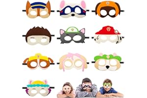 Ainvliya Spielzeug Masken Kinder, Geburtstag Deko, 10 Stück Filz Tiermasken mit Elastischen Seil, Augenmaske Karneval, Cosplay Masken für Weihnachten Halloween Geburtstags Party