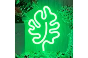 YUEYYNS Enseigne au Néon Feuille,Verte Enseignes au Néon USB ou Alimenté par Batterie Néon Veilleuse pour Chambre à Allumer des Signes LED pour Noël Bar de Fête de
