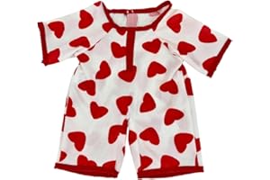 SPLODGE TEDDY PARTIES Pigiama tutto in uno con cuoricini, 40 cm, per orsacchiotti Build a Bear
