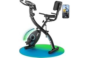 ‎WENOKER Wenoker Heimtrainer Fahrrad, Ergometer klappbar, 16 Magnetische Widerstandsstufen mit LCD Monitor und Handpulsmessung, Faltbare Aufbewahrung mit APP