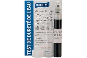 AGUALEVE® Test de dureté de l'eau Degrés de dureté Français - Mesure rapide, simple et précise - Qualité de marque Made in Germany - 25-200 mesures, selon la dureté - 1x15ml