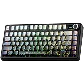 Aula F75 Max Mekanik RGB TKL Reaper Switch Kablosuz Makrolu Hot Swap Klavye Desenli Siyah