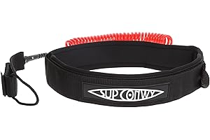 CONWY KAYAK SUP Conwy Waist Belt With 10’ Coiled Leash Quick Release Safety Velcro For Surfboard Paddleboard One Movement Maximum Protection