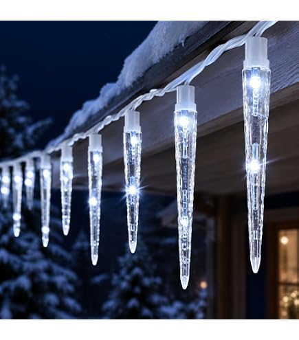 Meteorschauer Regen Lichter Fallende Lichterkette Tropfen Eiszapfen Weihnachten Outdoor, Eiszapfen Schnee Lichterketten mit 11,8 Zoll 8 Röhren, Weihnachtslichterketten Kaskadenlicht für Hochzeitsfest Beleuchtung