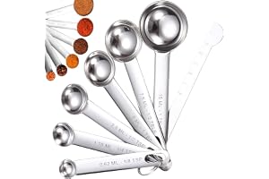 Bangbobi - Set med 7 mätskedar i rostfritt stål med skala, doser för matlagning, bakning, kryddor, vätskor och pulver