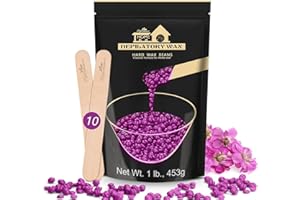 Lifestance Violet 450g Wax Beads, Coarse Hair Removal Formula, Hard Wax Beads for Brazilian Bikini - Legs - Underarm- Private Part, Waxing Beads with 10 Applicators for Wax Warmers