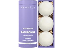 NEW MIUZ Creamy Lavender Vanilla Fizzing Bath Bomb Luxury Bath Gift Set - Sensitive Skin Formula For A Spa Relaxation Bath - Moisturizing Shea Butter - Stress Relief Gift for Women Christmas Birthday