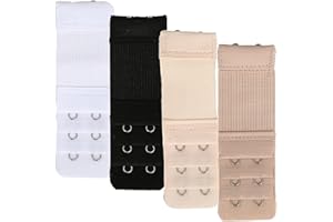 DUXMUZZ Women’s Bra Extender,Elastic Extensions Bra Strap Extender Set 3 Rows x 3 Hooks and 3 Rows x 2 Hooks,6 Piece