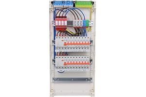 RSE VA48CN Podrozdzielnia, okablowana skrzynka bezpiecznikowa, podtynkowa/natynkowa, na ścianę z wnęką, z rozdzielaczem Hager, 4-rzędowa, z zabezpieczeniem przeciwprzepięciowym