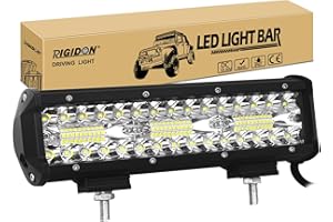 ‎RIGIDON RIGIDON 8D 9 Inch 23 cm 180 W Outdoor Aluminium LED Light Strip, 12 V 24 V Waterproof Warm White Off-Road Lighting for Car SUV Offroad ATV SUV Truck Tractor Vehicles 4 x 4, Direct LED Fog Light 6000 K