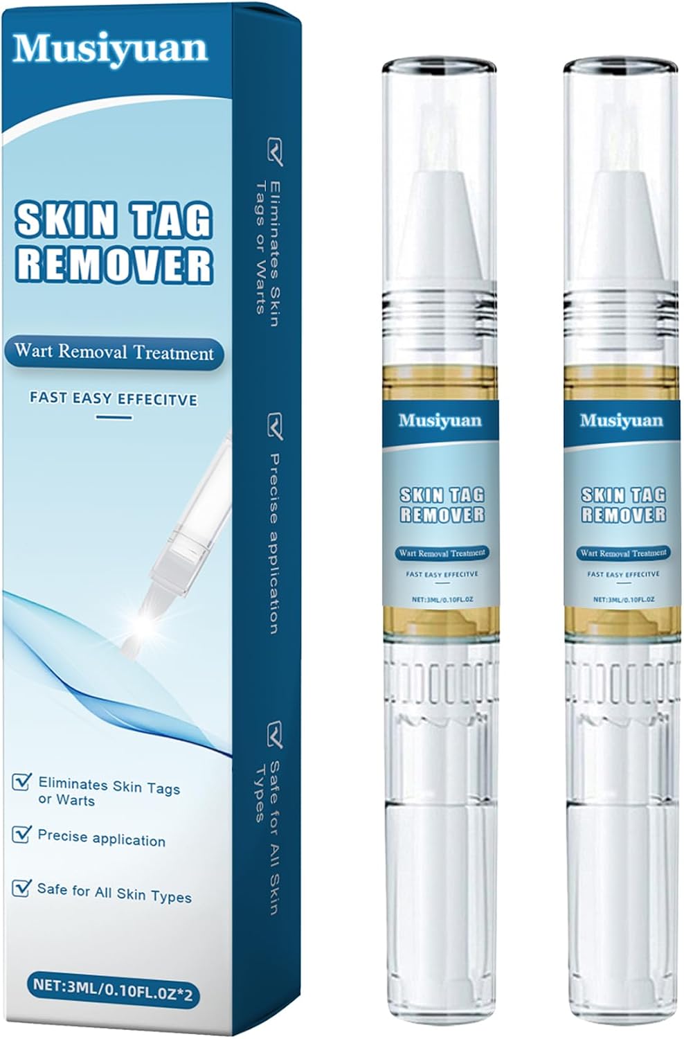 Lápiz removedor de verrugas, kit para eliminar verrugas en cuerpo y manos, apto para todo tipo de piel - Paquete de 2