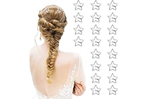 Kunoli Star Hair Clip Y2K Accessories Silver Clips 20pcs, Snap Women Metal for Girls, Cute Girl Hairpins Barrettes Women, Girls