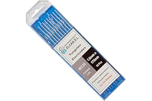 ELECTROMECANICA CANTABRIA ELCAN ELCAN Tungstenos soldadura TIG Cerio 2.0% Gris WC20 profesional, electrodos soldadura para torcha TIG de 1,0 1,6 2,0 2,4 3,2 4,0 mm, 10 unidades - Dimensiones: 1,6 x 175 mm