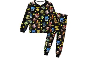 Pitevotur Boys 67 Meme Brainrot Shirt and Pants Set Long Sleeve Top and Trousers Home Clothes Playwear for Kids 5-12 Years