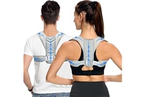 DAILIENFUS Posture Corrector Back Straightener for Men Women Breathable Posture Trainer with Adjustable Shoulder Straps Back for Ergonomic Back Support Belt (Grey, L)