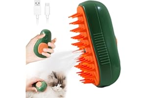 LORSOU Steamy Cat Brush, 3 in 1 Cat Steamy Brush, Electric Cat Steam Brush with Wash-free Essence, Cat Grooming Brush Silicone Self Cleaning Steam Brush for Massage