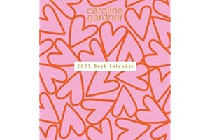 PORTICO DESIGNS LTD 2025 Caroline Gardner Hearts & Mixed Prints Desk Calendar