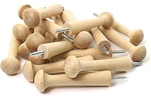 Oakcrafts - Birch Shaker Peg - Screw in Version 3.5" / 90mm (Pack of 20)