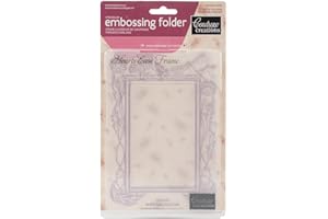 Couture Creations "Hearts Ease Frame" Embossing Folder, Transparent, 5 x 7-Inch