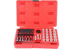 ‎TKSE TKSE Glühkerzen-Gewinde-Reparatur-Set, 33-teiliges Gewinde-Reparatur-Werkzeug, Zylinderkopf-Metrisches Gewinde-Restaurierungs-Set, Gewindebohrer-Einsatz-Treiber-Führungsstift, Gewinde-Einsatz-Werkzeug