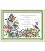 Gofission Kreuzstich Set Vogelnest Der Liebe | 11CT 54x39cm | Vollständiges Starter Set Für Anfänger