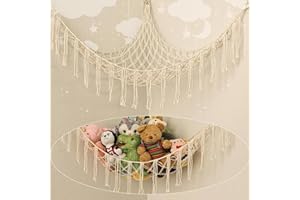 JISRKP Teddy Hammock, Toy Storage for Stuffed Animals, Kids Bedroom Accessories, Preppy Room Decor, Nursery Decor, Soft Toy Storage Net, White