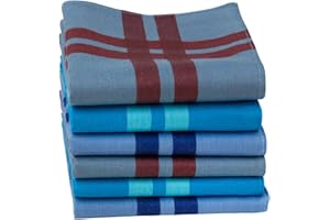 HOULIFE - Fazzoletti da uomo, in puro cotone, motivo a righe, quadretti classici, per uso quotidiano, set di 6/12 pezzi, 43 x 43 cm, regalo di Natale