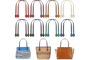 Jucoan 16 Pack 58.4 CM PU Leather Purse Straps, 8 Colors Sewing on Shoulder Bag Strap Handle Replacement for DIY Crocheted Bags HandBag Purse Wallet Making Repairing