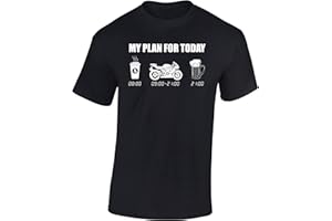 BADDERY Biker Shirt: My plan for Today - T-shirt motocyklowy mężczyźni kobiety - mężczyźni kobiety - miłośnicy - chopper - fan-s - rocker - anarchy - prezent - rowerzysta - motocyklista - motorower - rower