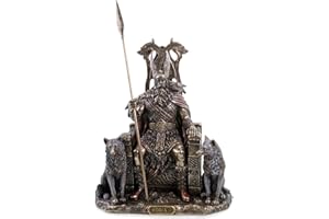 VERONESE BY JOH. VOGLER GMBH Veronese 708-7392 Odin - Figura de padre de dioses alemán sobre trono con lobos