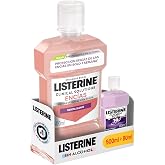 Listerine Clinical Solutions + Total Care, 0% Alcohol, 500ml and 80ml | Alcohol-free Mouthwash Routine, Mild Taste, Protects