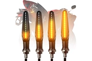 SUPTMAX FEZZ Intermitentes Led Moto Universales Luz Senal de Giro Indicator Luces de Dirección Moto Ambar, 4 Pack