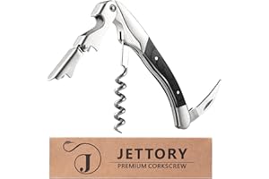 Jettory Waiter's Knife | 3-in-1 Wine Opener | Bottle Opener Corkscrew and Beer Bottle Opener with Integrated Foil Knife | The Ideal Wine Opener for Any Occasion